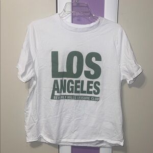 White T-Shirt with Green Print